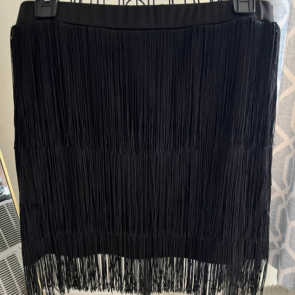 Black fringe skirt